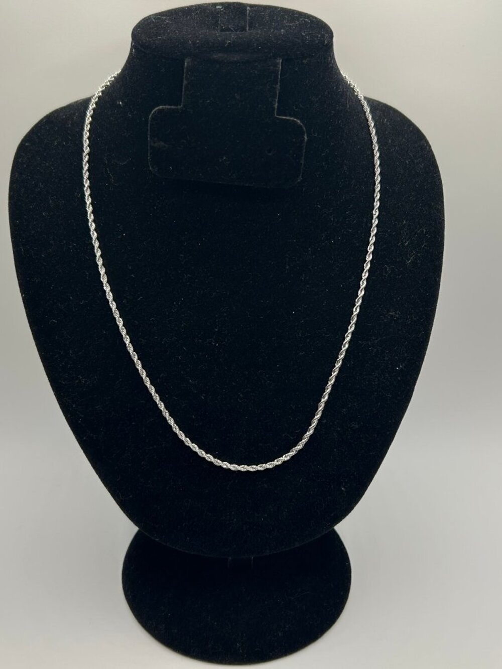 Mens 2mm Rope Chain Real Silver 24 Inch Plated Thin Sleek Layering Everyday New